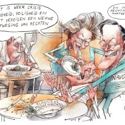 142 De van mensenrechten beroofde geest van de burger is uit de fles