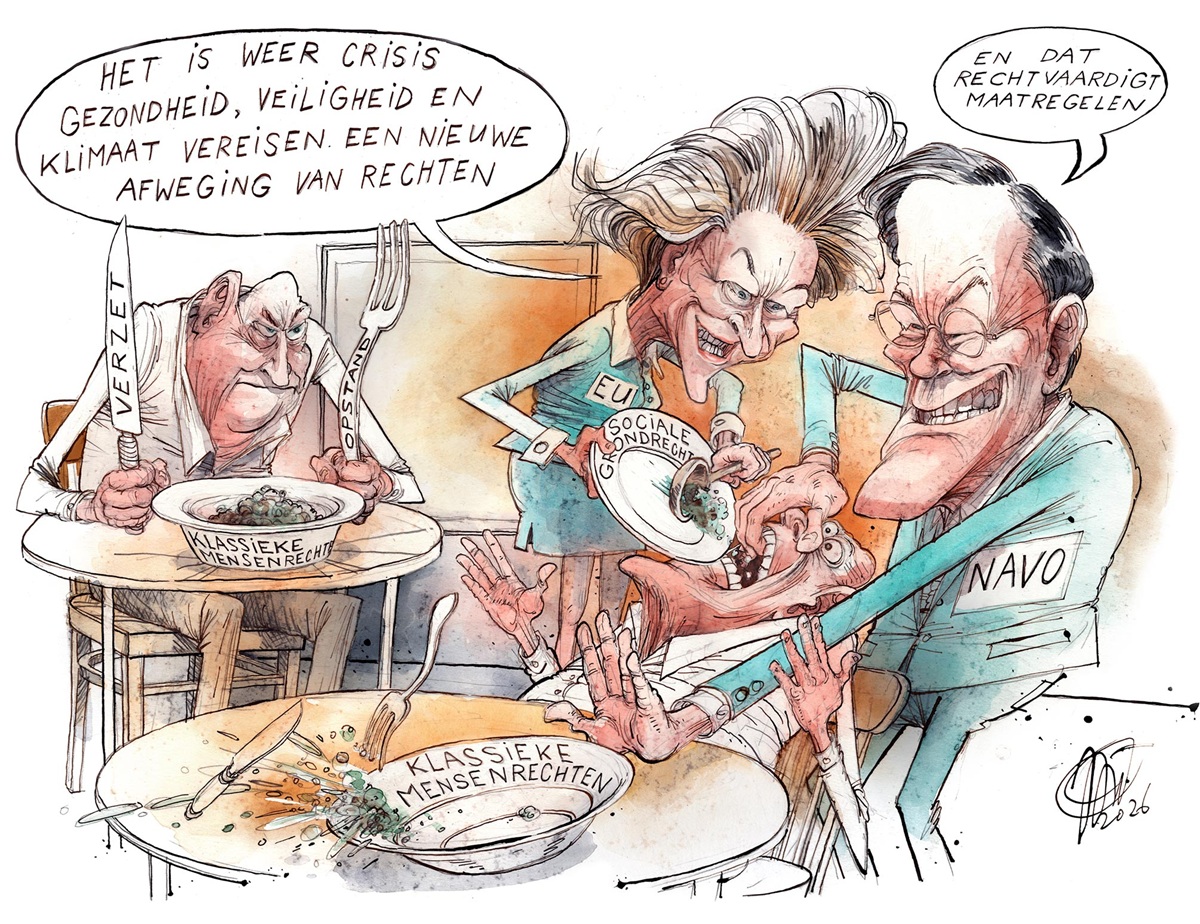142 De van mensenrechten beroofde geest van de burger is uit de fles